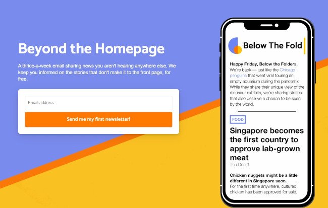 Below the Fold sử dụng khẩu hiệu đánh vào tâm lý người dùng